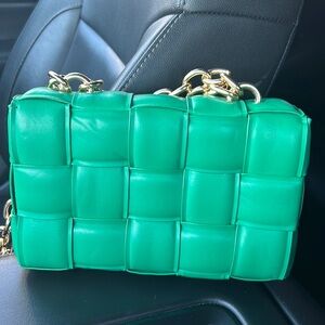 Square Patterned Green Purse